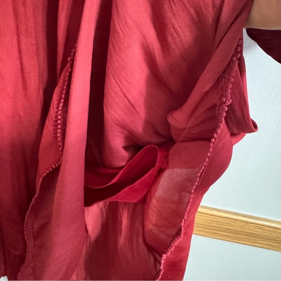 Halston Heritage Elegant Red Plunge Neckline Dress in Size 4 - Picture 11 of 16